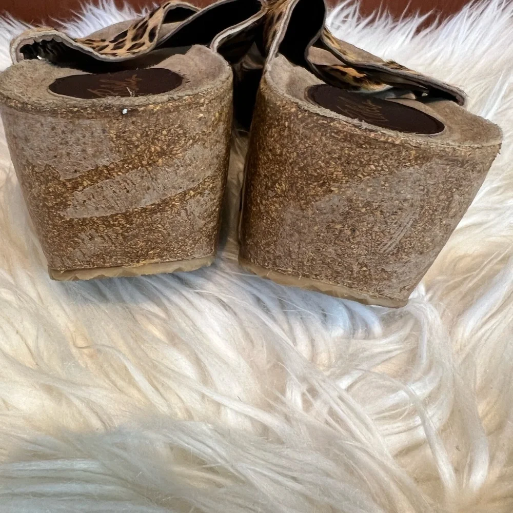 Rebels cheetah Cork Wedge‎ Sandal